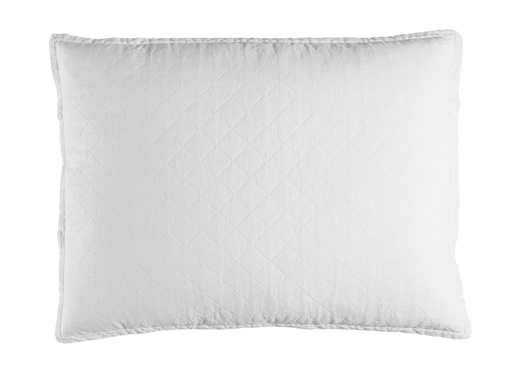 Emily Luxe Euro Pillow, White Linen 27X36