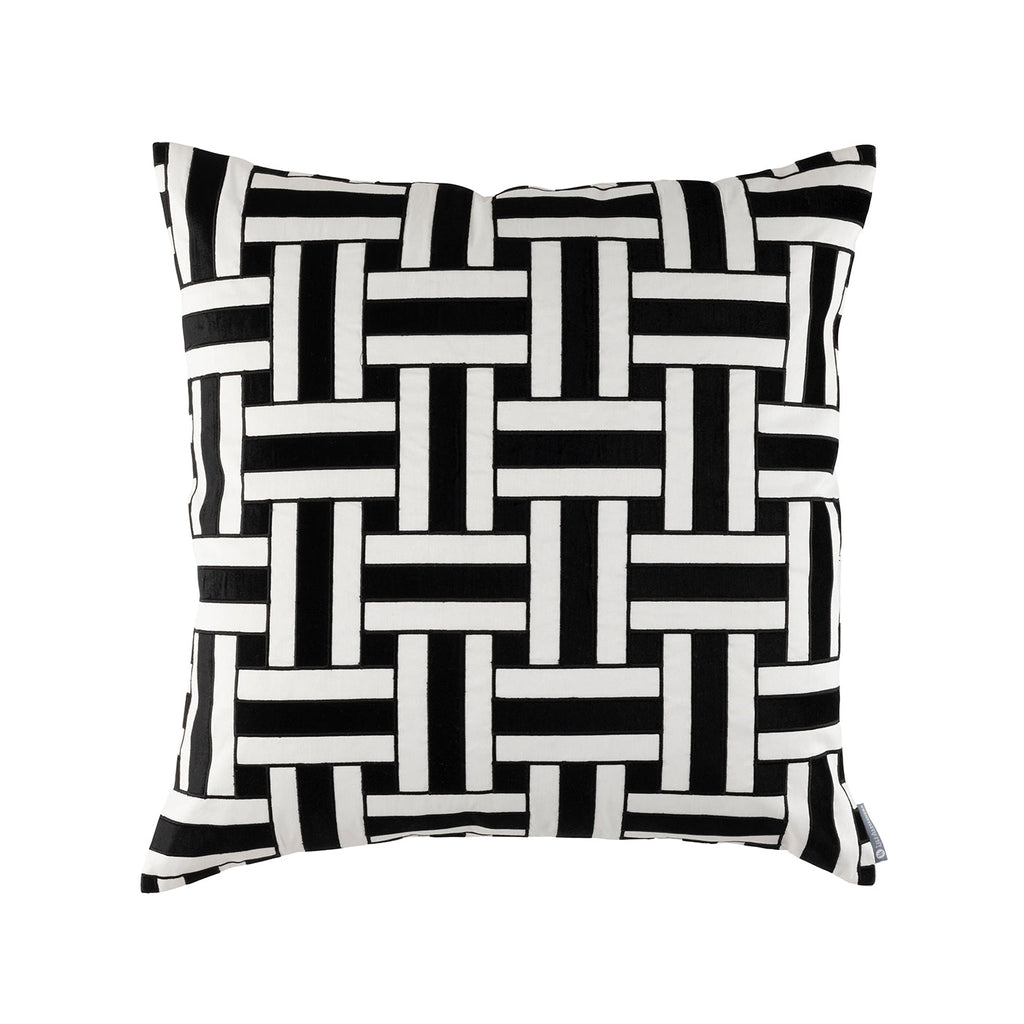 Tommy Square Pillow Ivory, Black 24x24