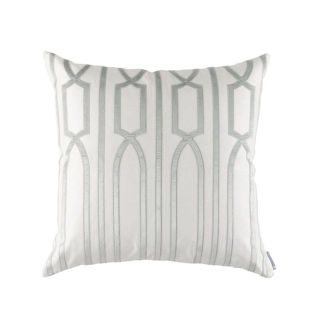 Trey Square Pillow Ivory, Aquamarine 24x24