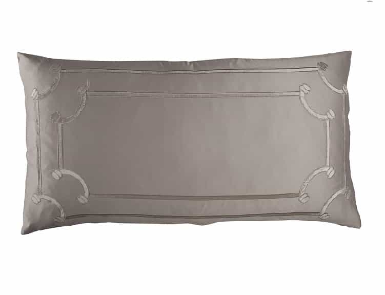 Vendome King Pillow, Taupe Silk and Sensibility, Fawn Velvet 20X36