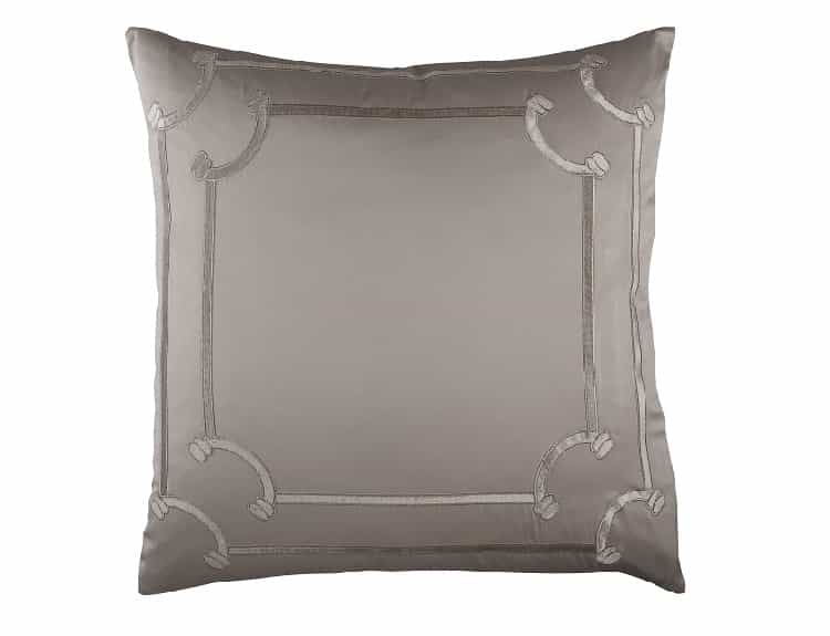 Vendome European Pillow, Taupe Silk and Sensibility, Fawn Velvet 26X26