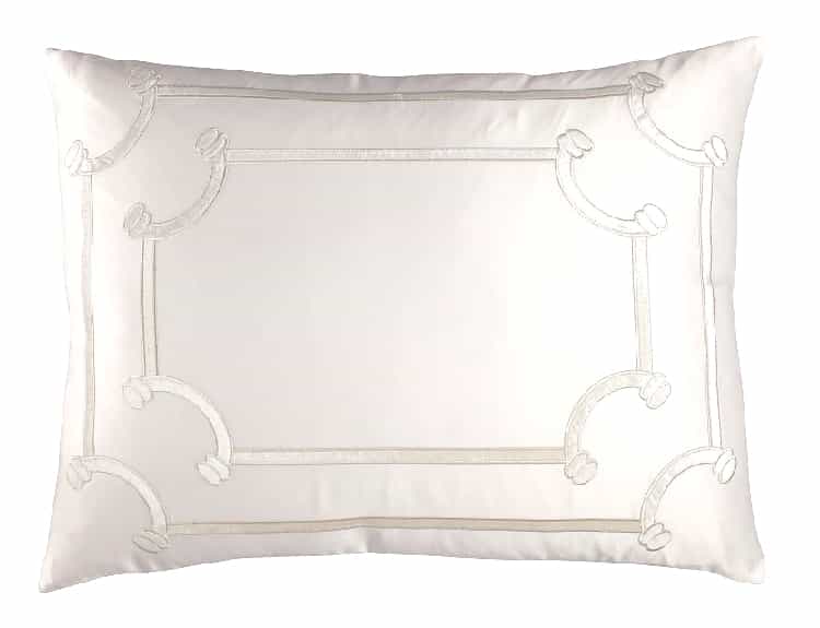 Vendome Standard Pillow, Ivory Silk and Sensibility, Ivory Velvet 20X26