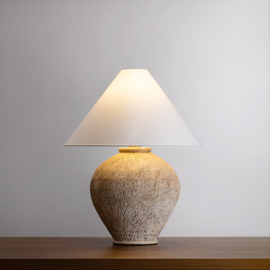 Rumbrook Table Lamp - Aged Brass, Ceramic Ancient Texture