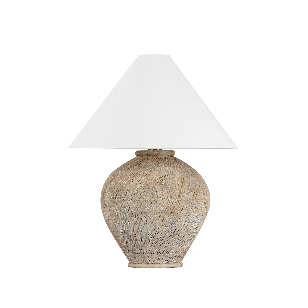 Rumbrook Table Lamp - Aged Brass, Ceramic Ancient Texture