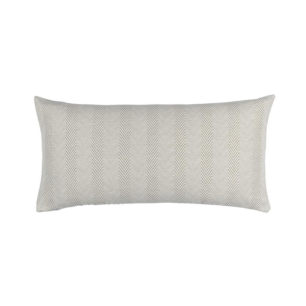 Chevron Large Rectangular Pillow Raffia/White Cotton/Linen 14X29 (Insert Included)