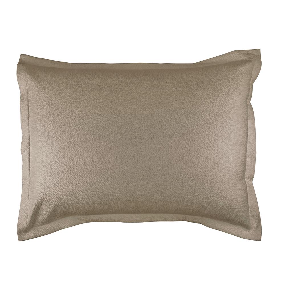 Gigi Luxe Euro Matelasse Pillow Taupe Cotton 27X36