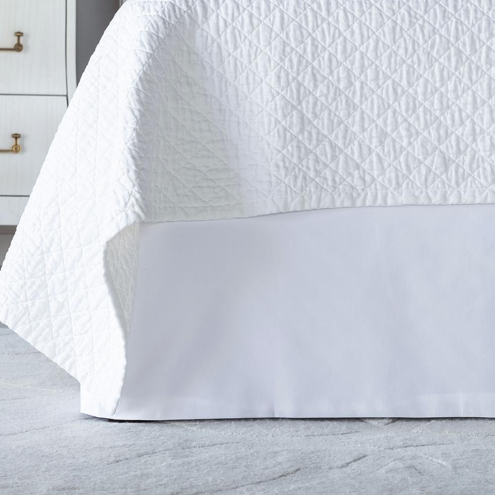 Retro Tailored Bed Skirt White Cotton 3/22X86