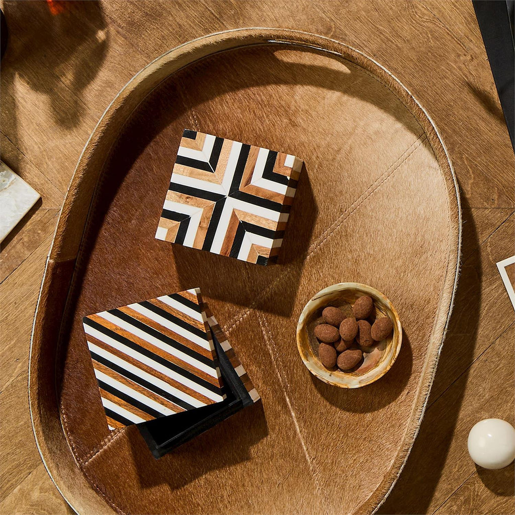 S/2 Brown Cowhide Tray