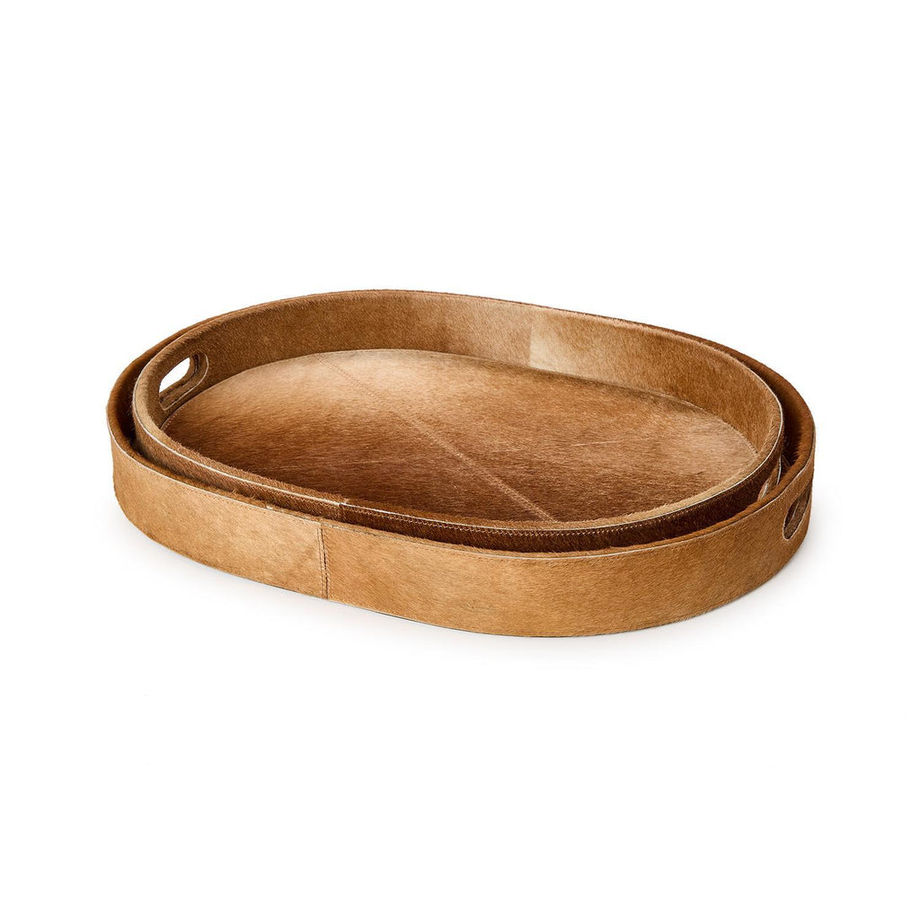 S/2 Brown Cowhide Tray