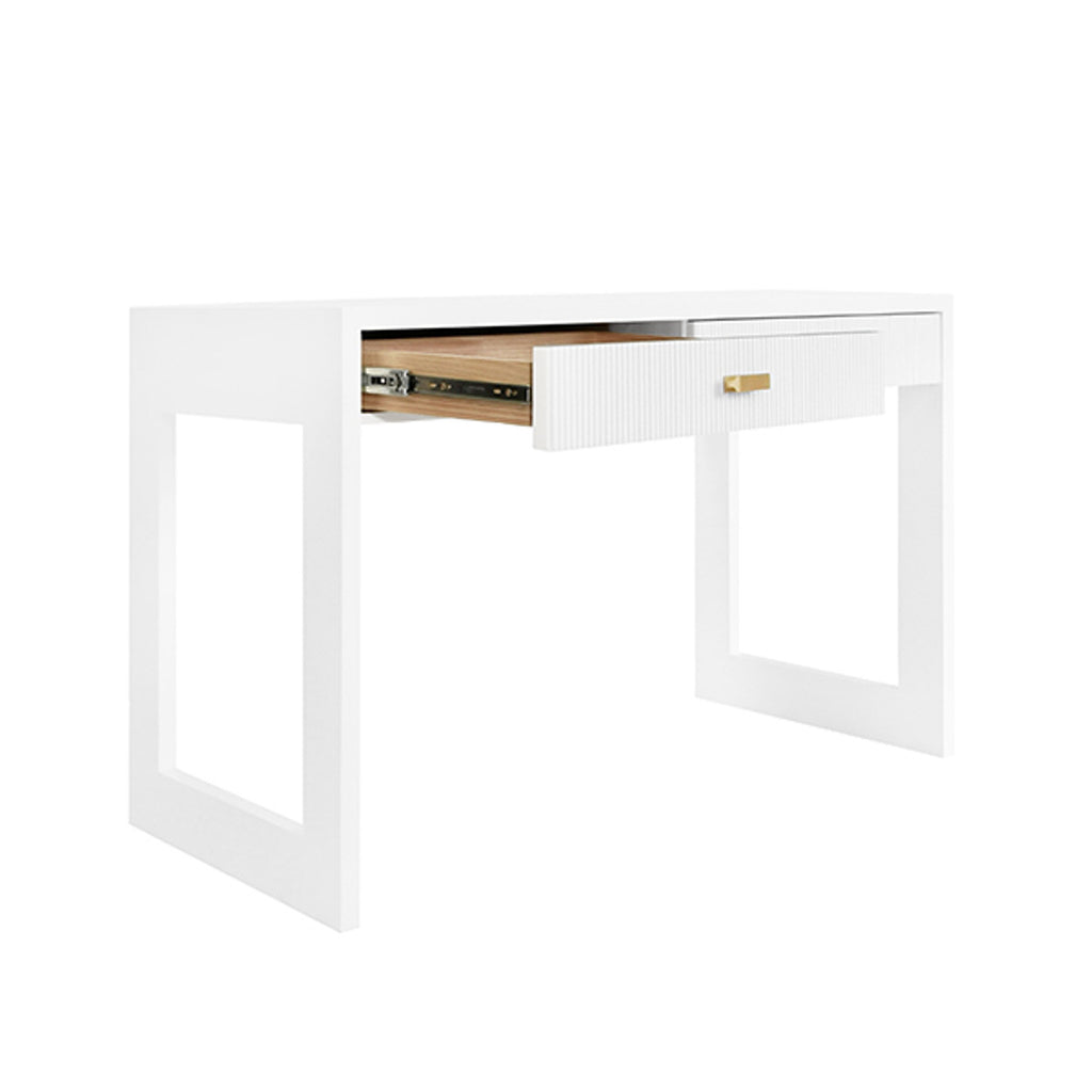 Larkin White Two Drawer Desk