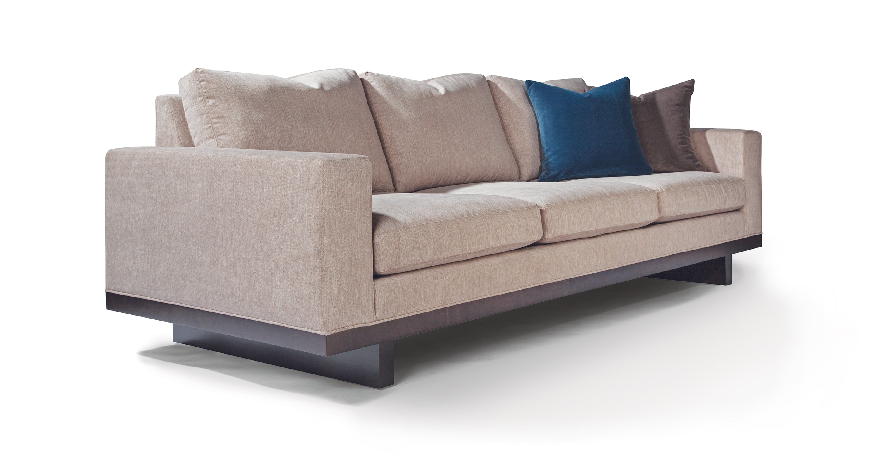 La Collection Sofa In Gray Crypton Performance Fabric With Maple Base