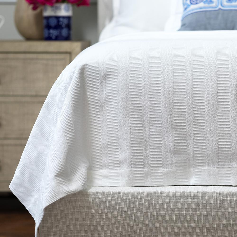 Stela King Matelasse Blanket White Cotton 112X98 (Washable)