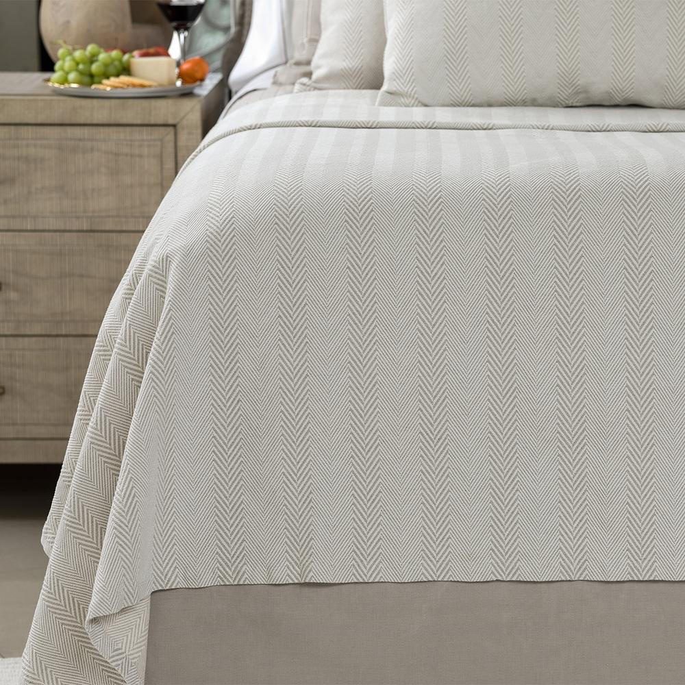 Chevron King Blanket Raffia/White Cotton/Linen 112X98