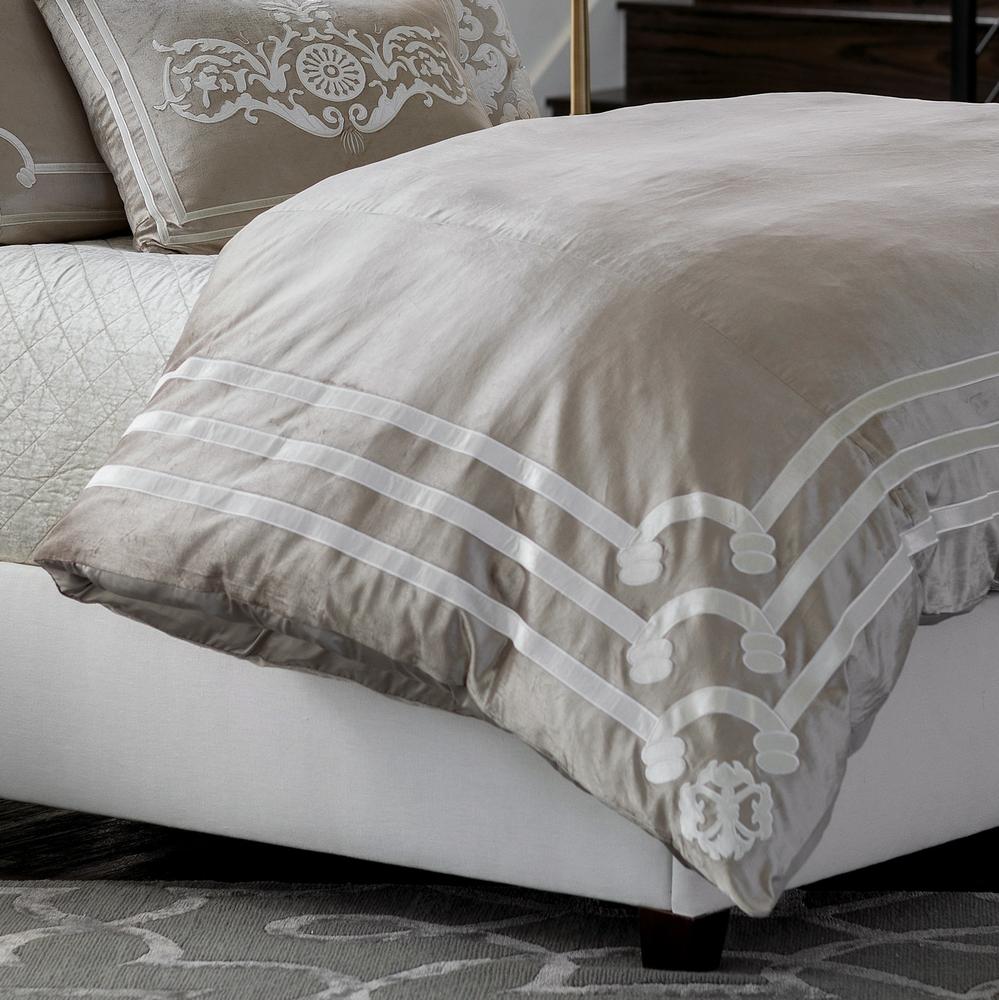 Angie King Duvet, Champagne Velvet, Ivory Velvet 112X98 (No Insert)