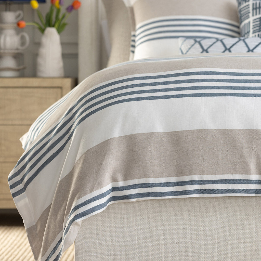 Newport King Duvet White Natural Blue 112X98