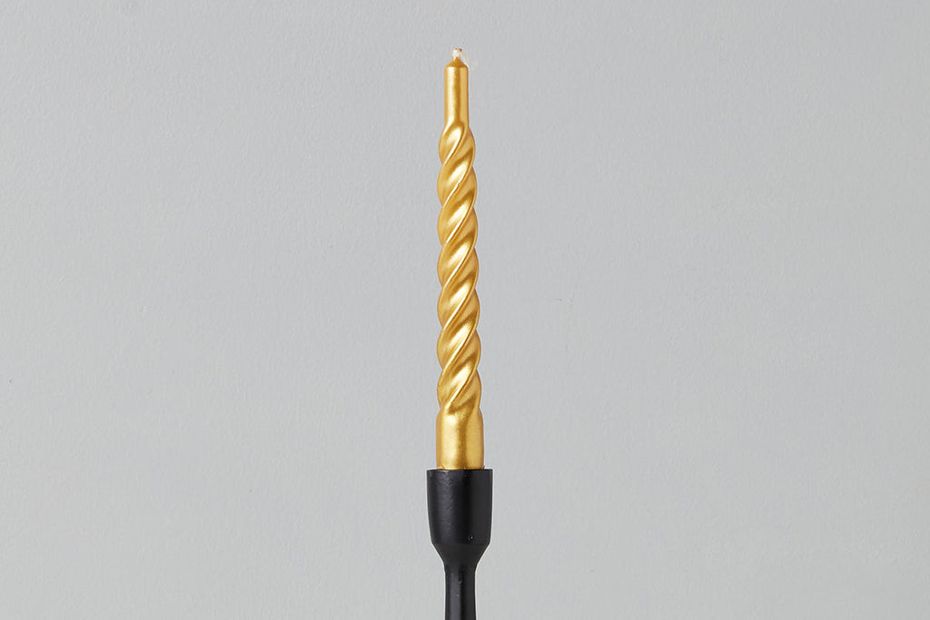 Gold Twisted Taper Candles, Set of 6