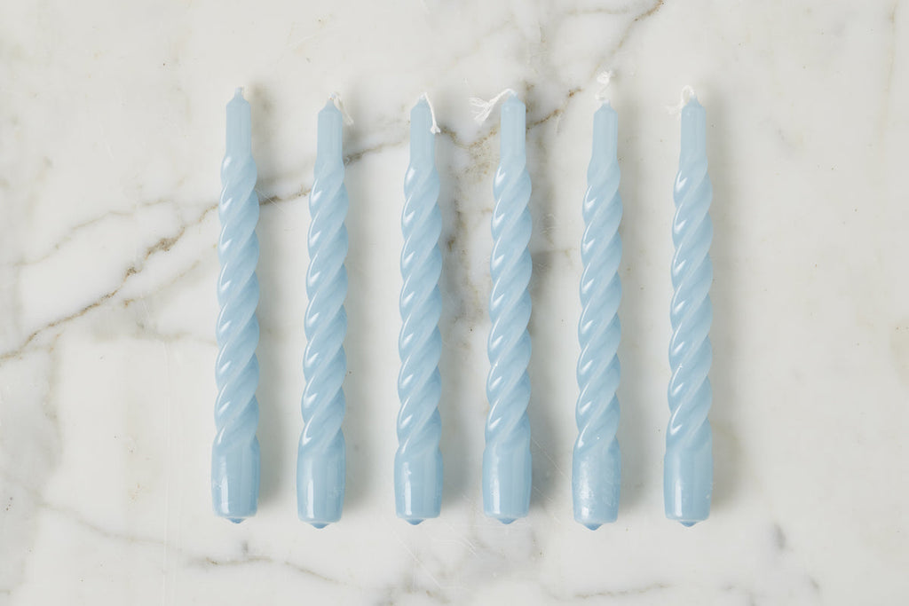 Denim Twisted Taper Candles, Set of 6