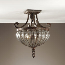 Galeana 2 Light Glass Semi Flushmount