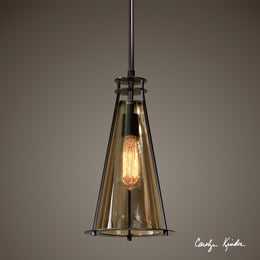 Frisco 1 Lt Black Metal Mini Pendant