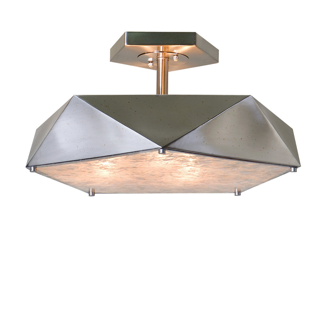 Tesoro 3 Light Antique Nickel Semi Flush