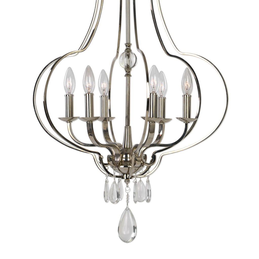 Genie 6 Light Polished Nickel Chandelier