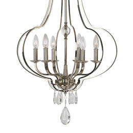 Genie 6 Light Polished Nickel Chandelier