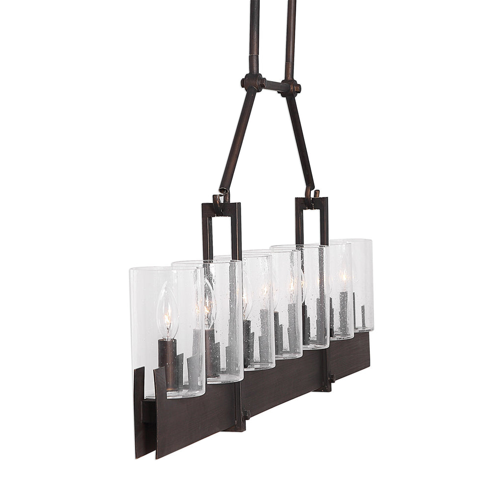 Pinecroft, 7 Light Island Linear Pendant