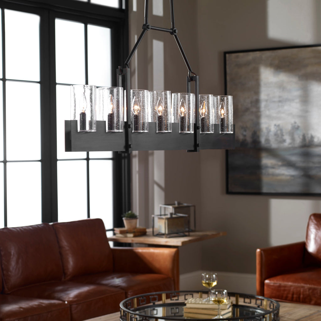 Pinecroft, 7 Light Island Linear Pendant