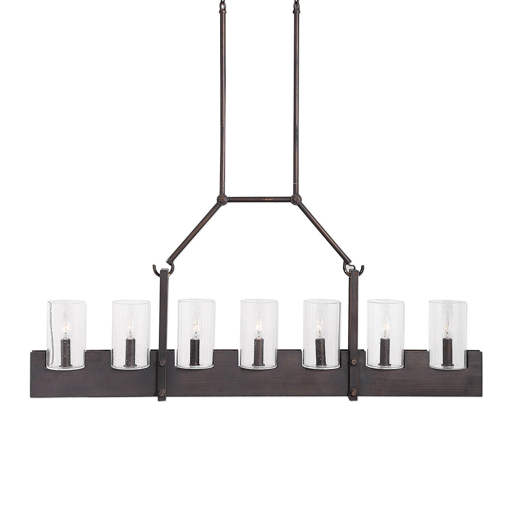 Pinecroft, 7 Light Island Linear Pendant