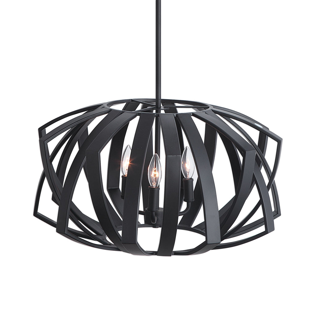 Thales Black Geometric 3 Light Pendant