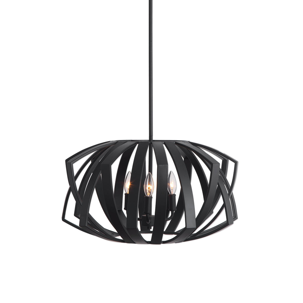 Thales Black Geometric 3 Light Pendant