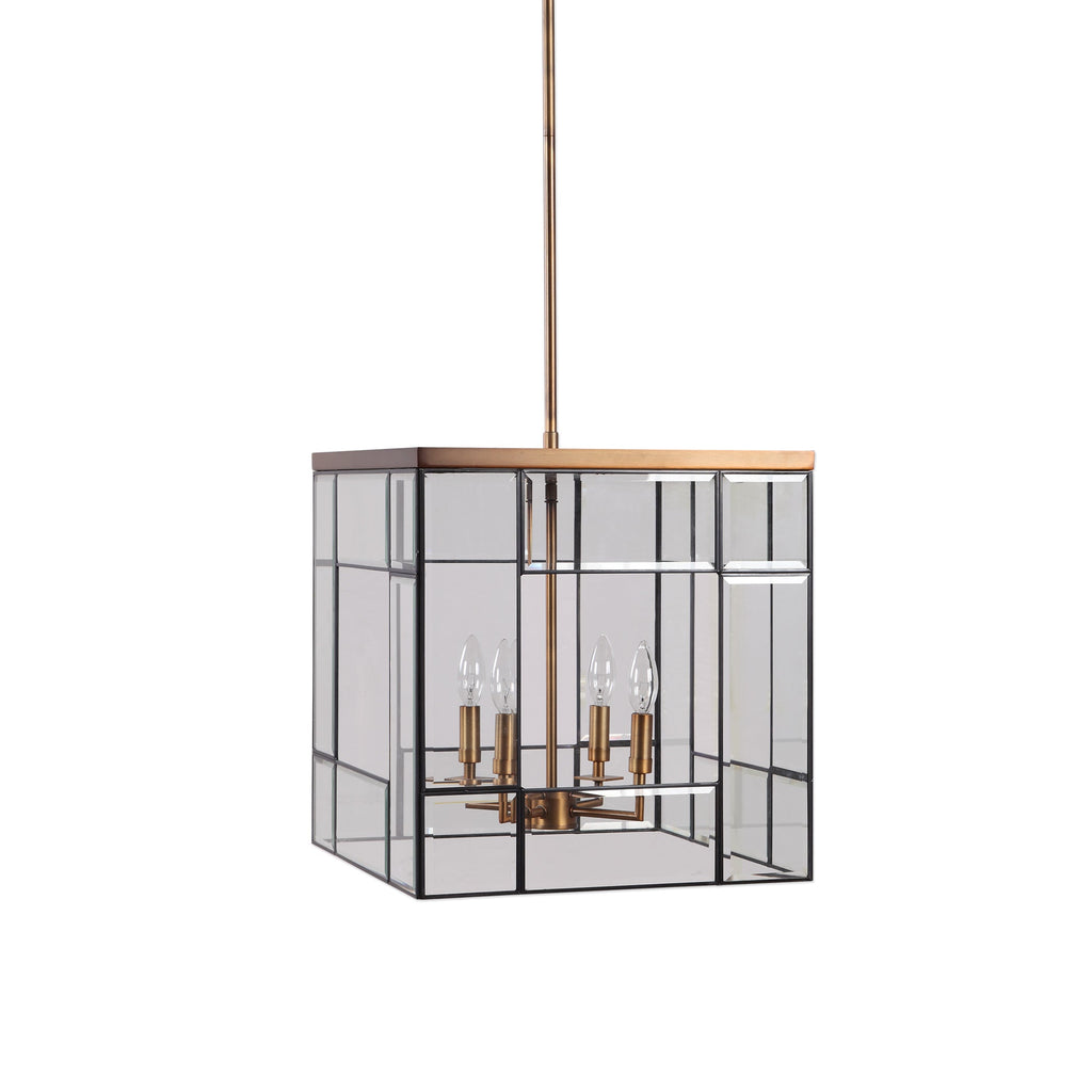 Romilly 4 Light Antique Brass Pendant