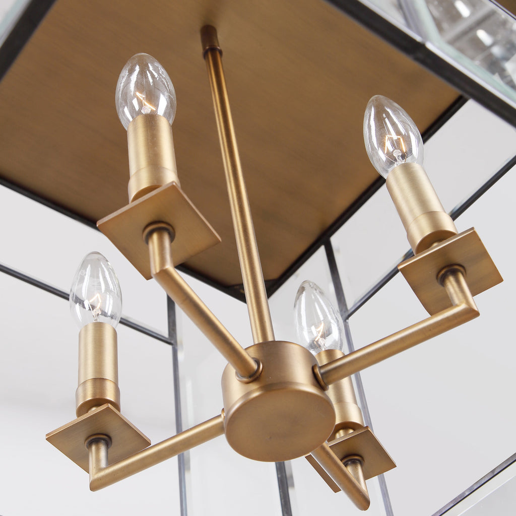 Romilly 4 Light Antique Brass Pendant