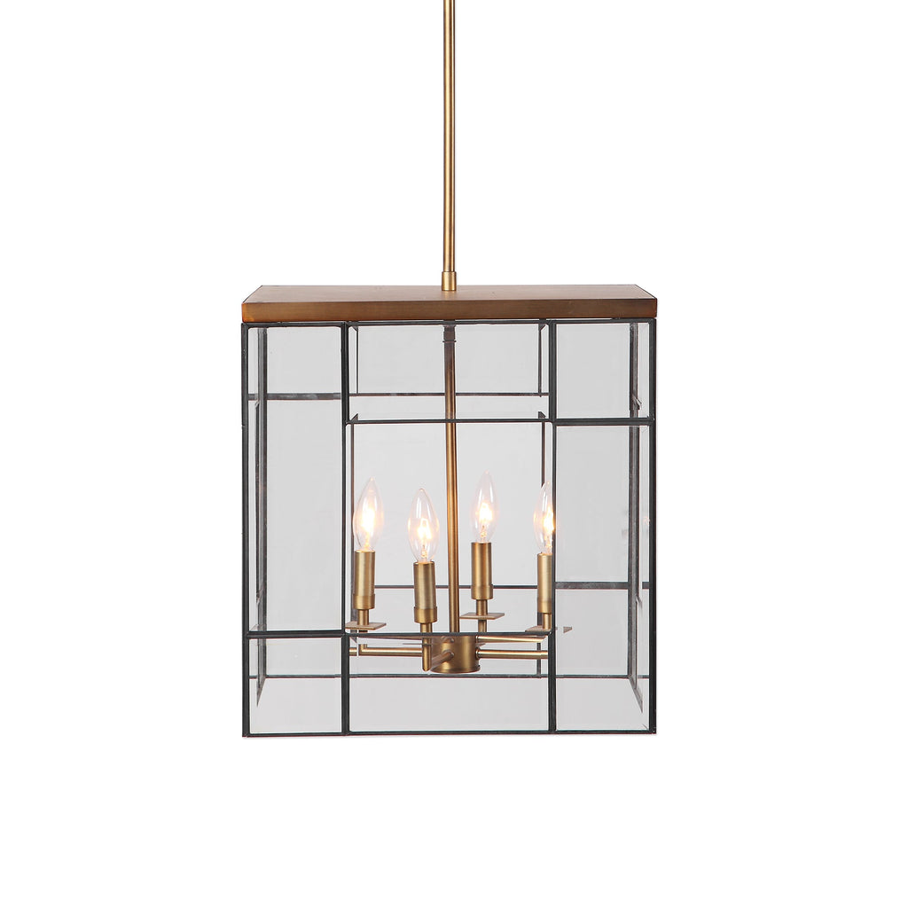 Romilly 4 Light Antique Brass Pendant