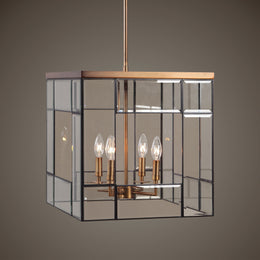 Romilly 4 Light Antique Brass Pendant