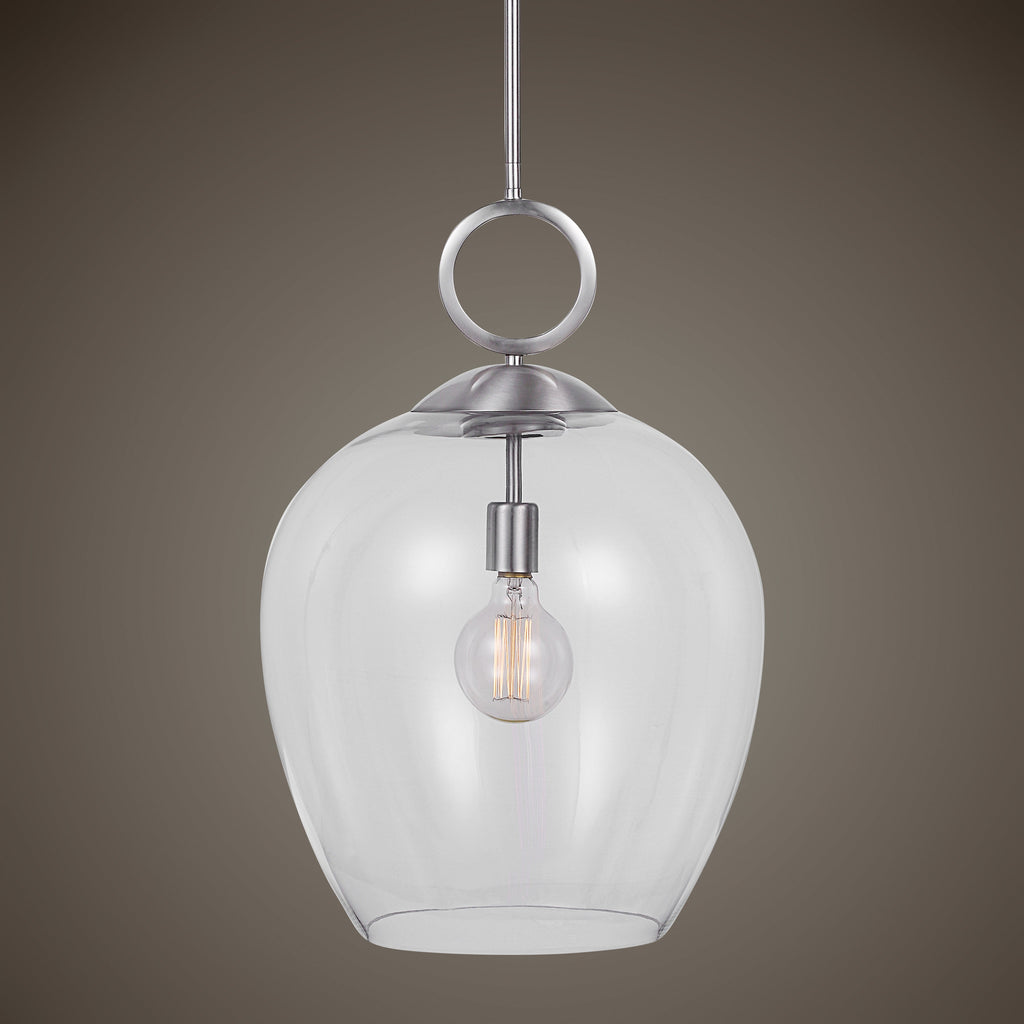 Calix Nickel 1 Light Glass Pendant