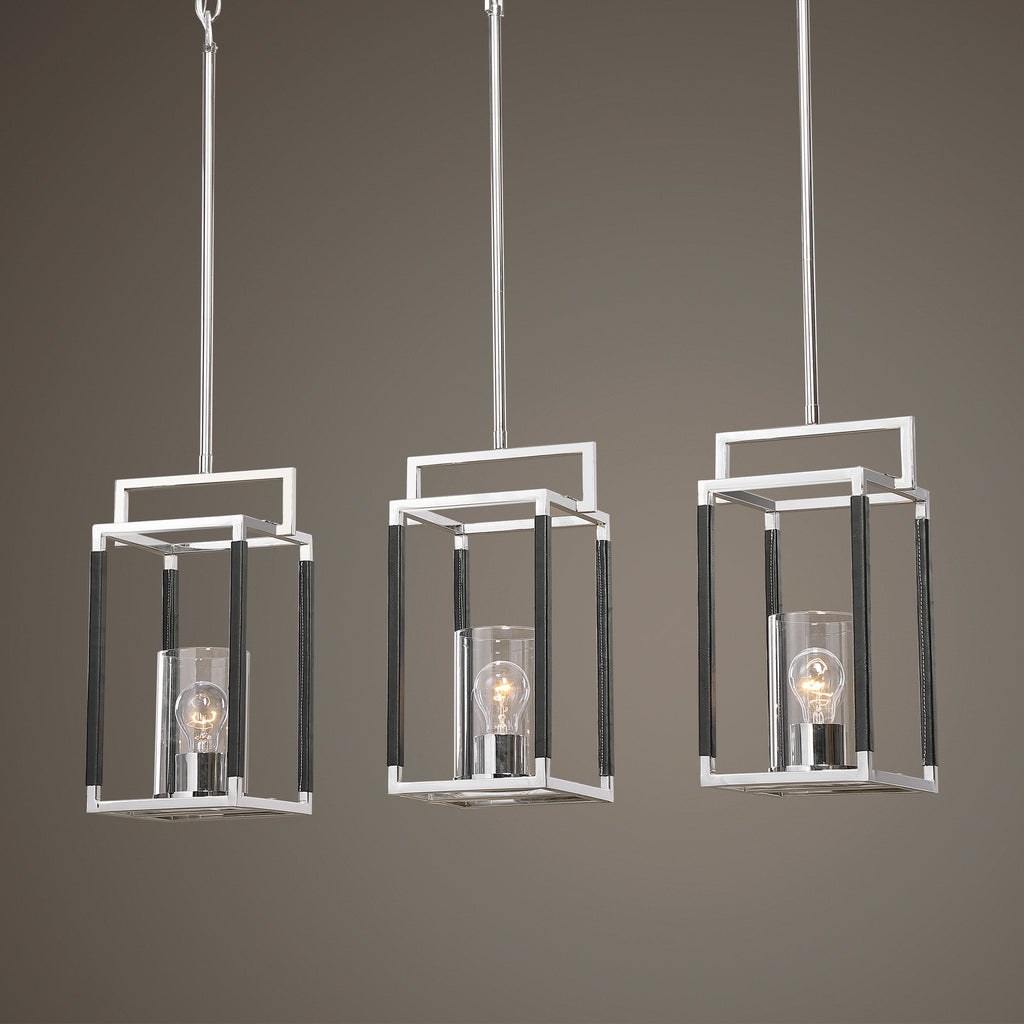 Newburgh 3 Light Nickel Linear Pendant