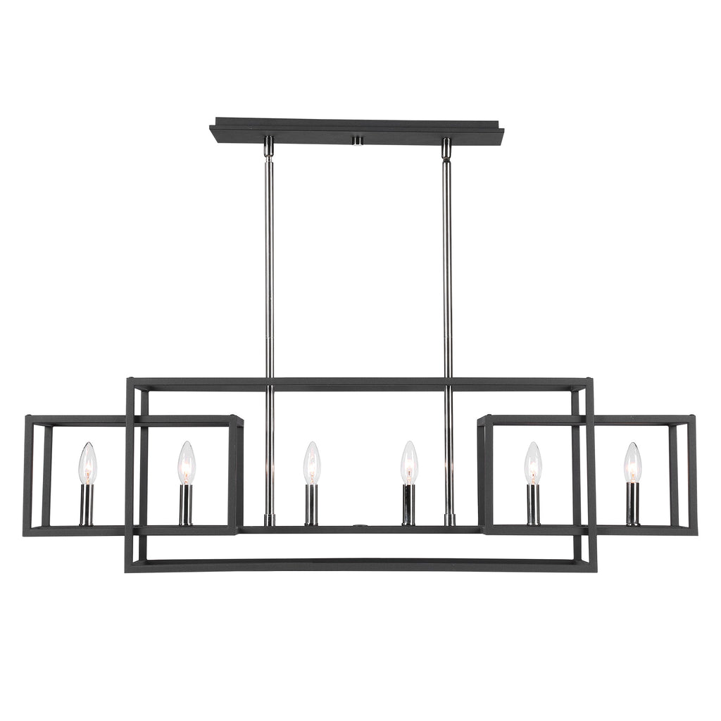 Quadrangle 6 Light Rectangular Chandelier