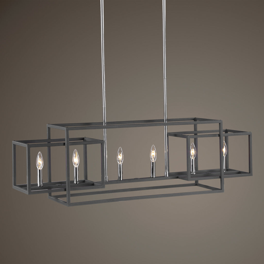 Quadrangle 6 Light Rectangular Chandelier