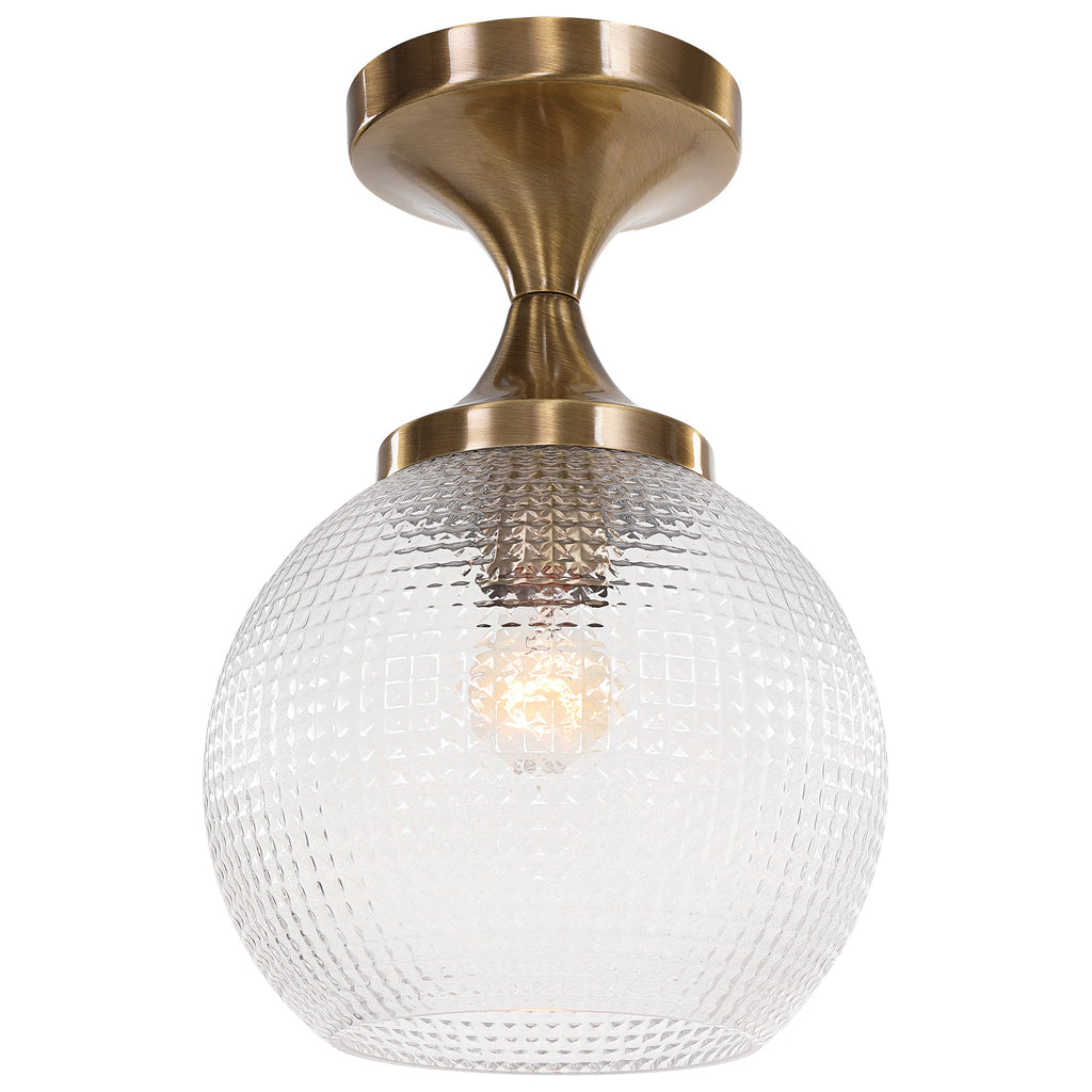 Bolla 1 Light Pattern Glass Semi Flush Mount