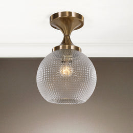 Bolla 1 Light Pattern Glass Semi Flush Mount