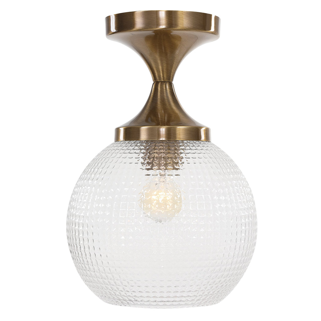 Bolla 1 Light Pattern Glass Semi Flush Mount