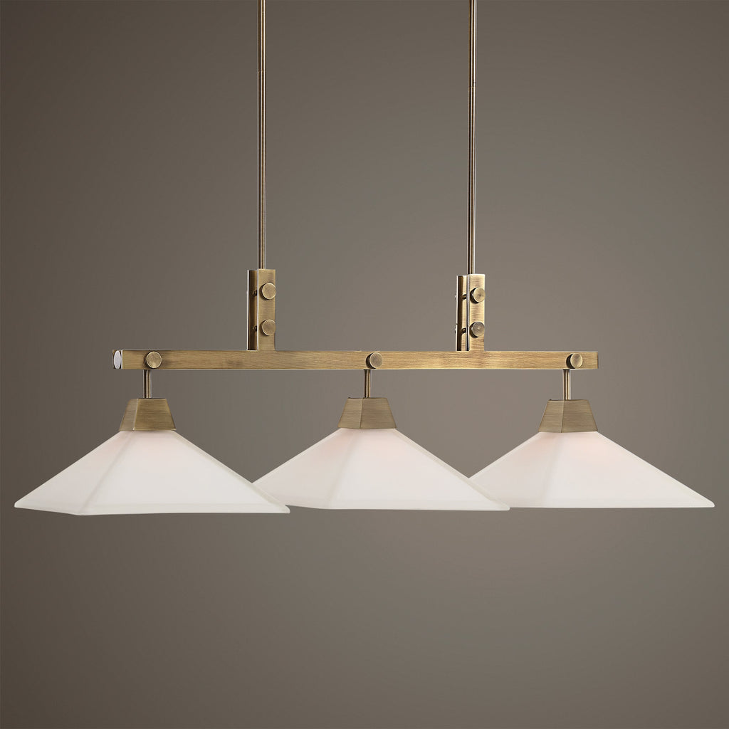 Brookdale Industrial 3 Light Linear Chandelier