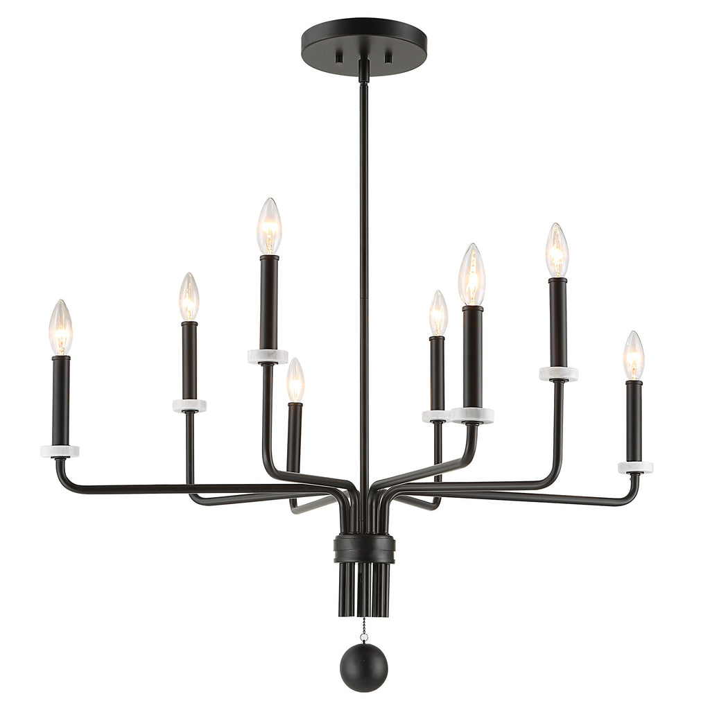 Ebony Elegance 8 Light Chandelier