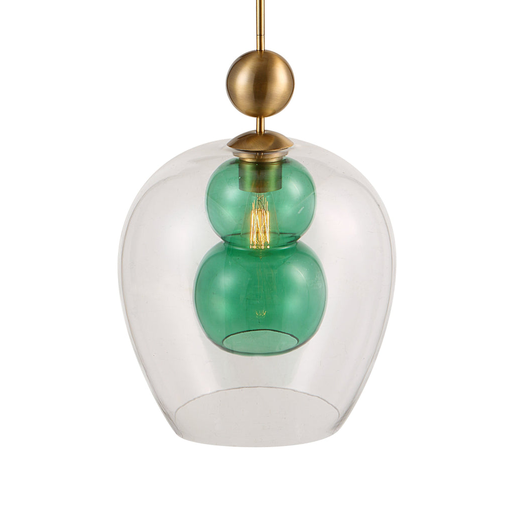 Shamrock Green Glass 1 Light Pendant