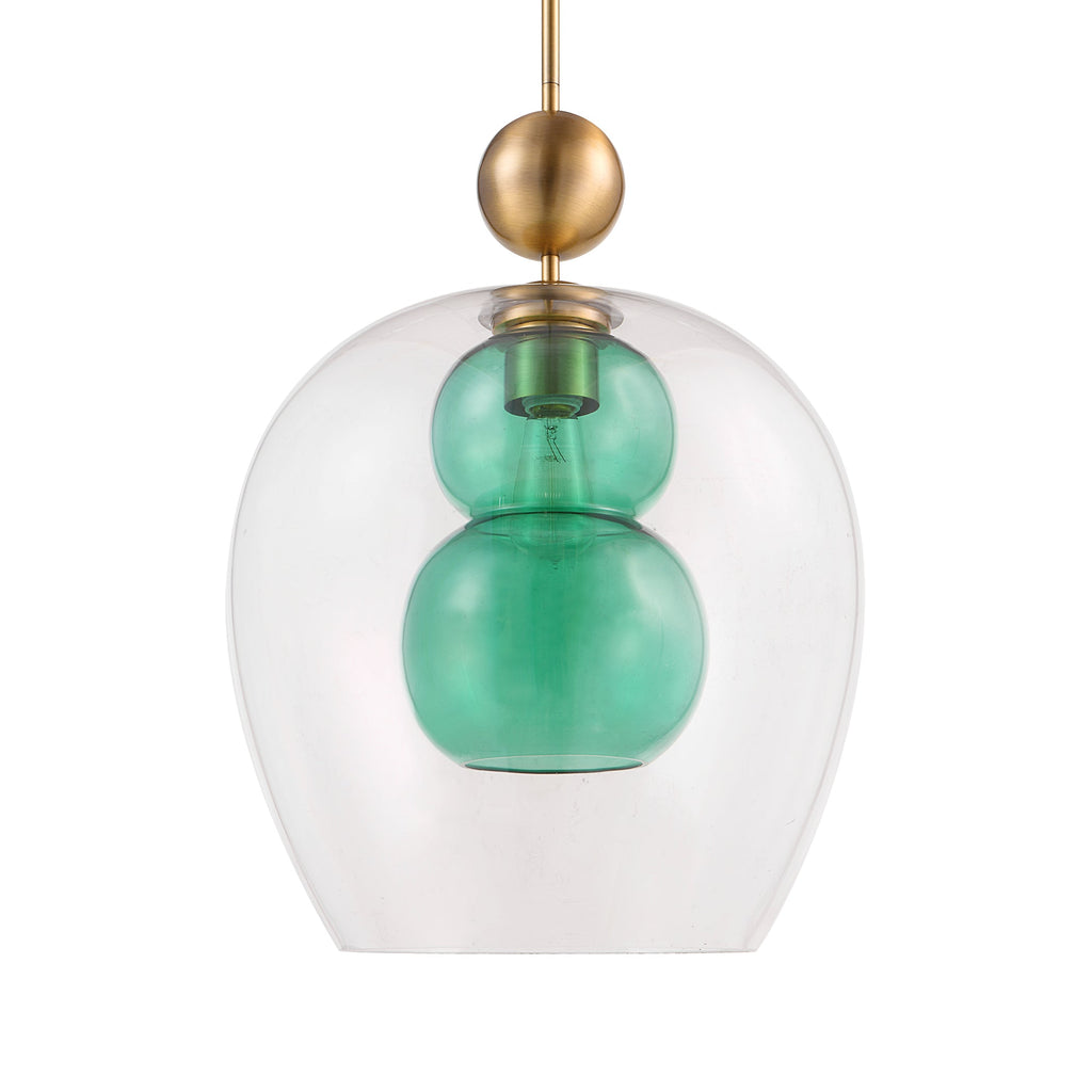 Shamrock Green Glass 1 Light Pendant