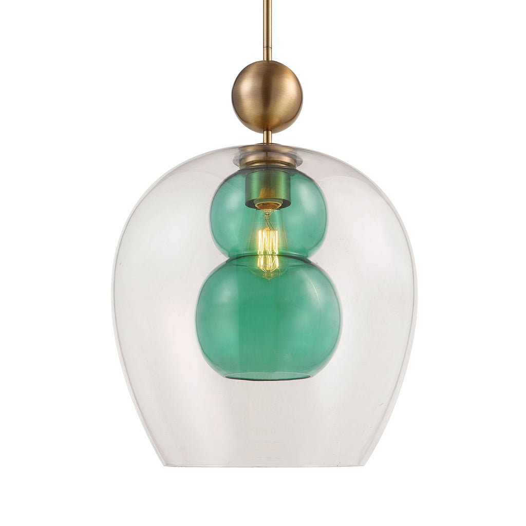 Shamrock Green Glass 1 Light Pendant