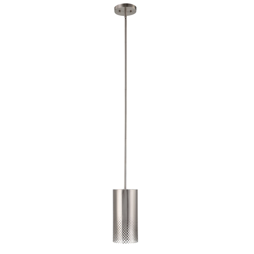 Manheim 1 Light Nickel Cylinder Pendant