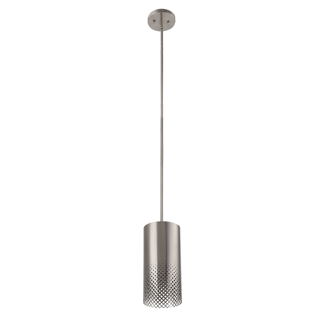 Manheim 1 Light Nickel Cylinder Pendant