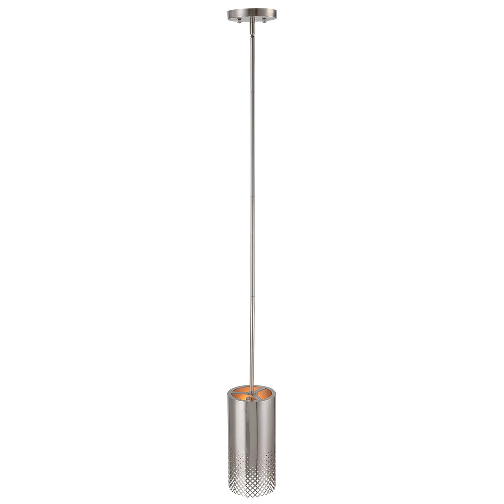 Manheim 1 Light Nickel Cylinder Pendant